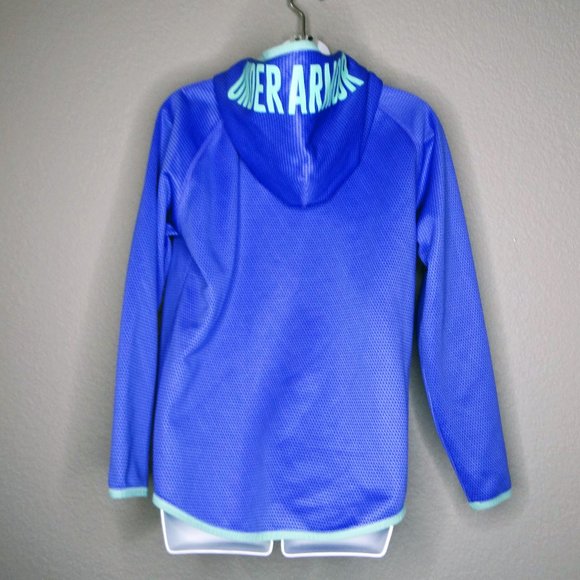 Under Armour Cold Gear Purple & Mint Green Hoodie Sz XL Girls - Picture 6 of 7